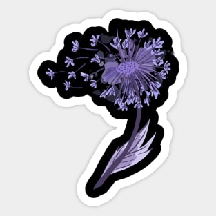 Purple Dandelion Flower Costume - Plant Watercolor Sticker